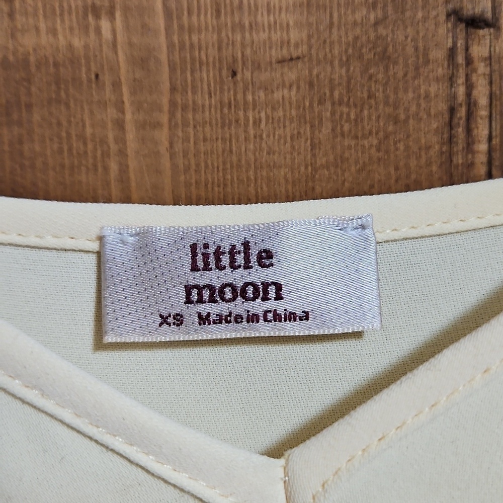 Aritzia Little Moon Butter Yellow Lace Trim Aurora Midi Dress Size XS - Picture 3 of 16